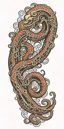 kraken tentacles spiral down arm tattoo design idea