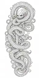 Kraken tentacles tattoo design idea