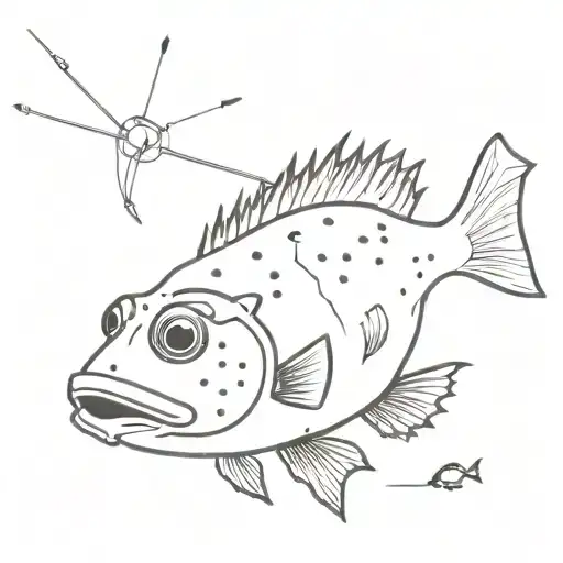 porcupine fish with diving gear tattoo design idea