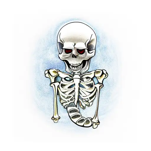 skeleton killing a snake tattoo design idea