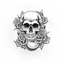 skull killing a snake tattoo design idea