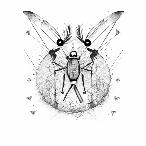 cricket and fitness with spirituality  tattoo design idea