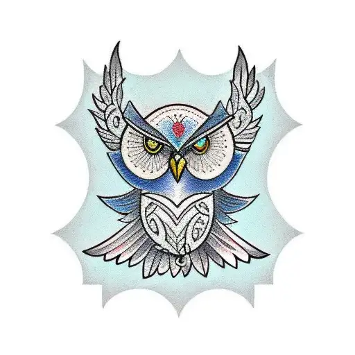 Traditional style tattoo of an owl with intricate patterns and the words 'Jeremiah 29:11' incorporated into the design tattoo design idea