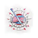 Red Hot Chili Peppers symbol with Arizona flag colors  tattoo design idea