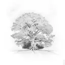 Oak Tree with a cross tattoo design idea