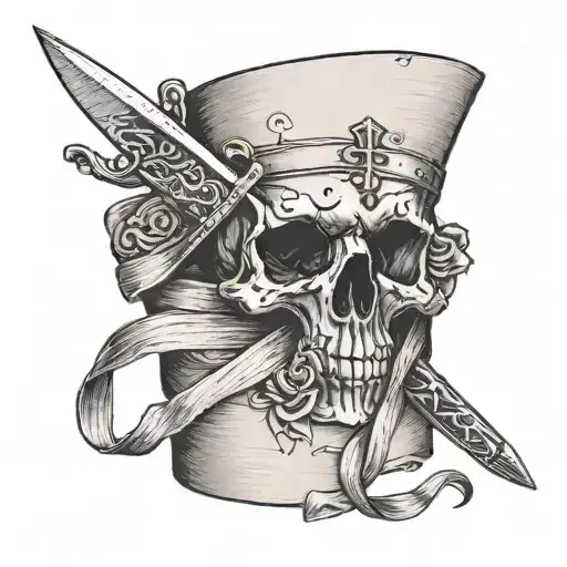bandages with a Hidden  dagger tattoo design idea