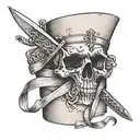 bandages with a Hidden  dagger tattoo design idea