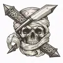 bandages with a Hidden  dagger tattoo design idea