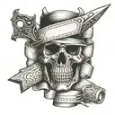 bandages with a Hidden  dagger tattoo design idea