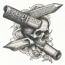 bandages with a Hidden  dagger tattoo design idea