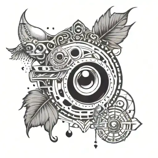 A tattoo design inspired by trap argentino music, incorporating symbols and imagery from the genre tattoo design idea