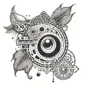 A tattoo design inspired by trap argentino music, incorporating symbols and imagery from the genre tattoo design idea