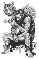 existential crisis thinking tattoo design idea