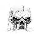 zombie from hunt showdown with hat tattoo design idea