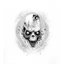 zombie from hunt showdown with hat tattoo design idea