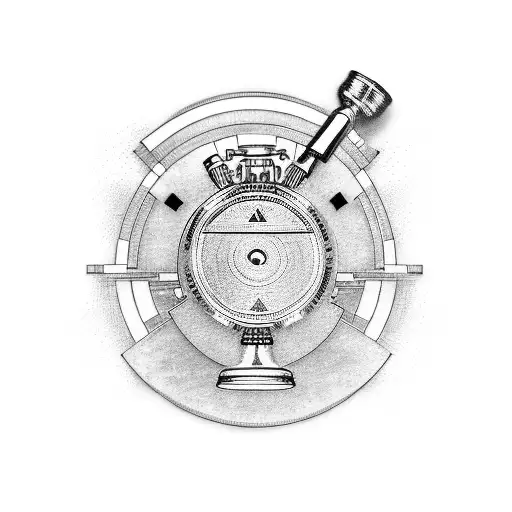 A tequila bottle with a DJ turntable as the label tattoo design idea