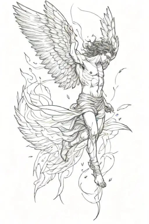 icarus falling from the sky tattoo design idea
