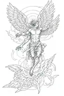 icarus falling tattoo design idea