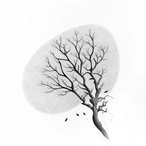 oak tree forearm sleeve tattoo design idea