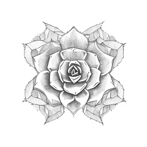 succulent tattoo design idea