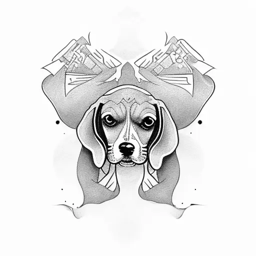 beagle tattoo design idea