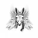 donkey with wings  tattoo design idea