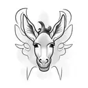 donkey with wings  tattoo design idea