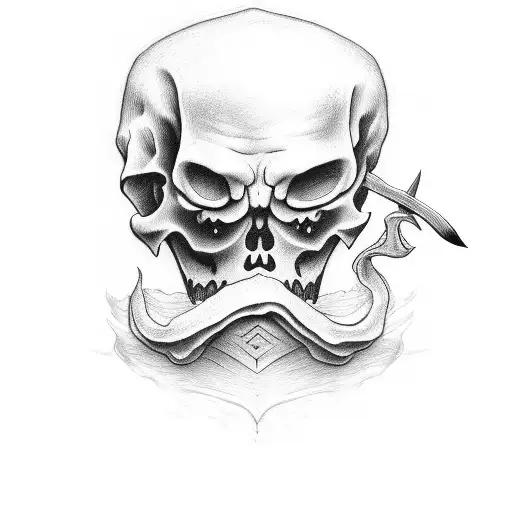 grim reaper holding a baby  tattoo design idea