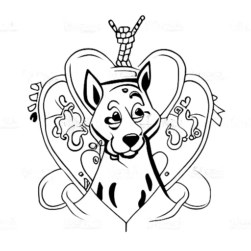 scooby heart paw tattoo design idea