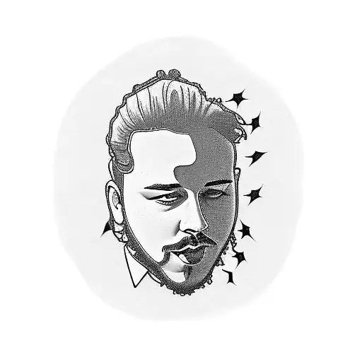 post malone silhouette tattoo design idea