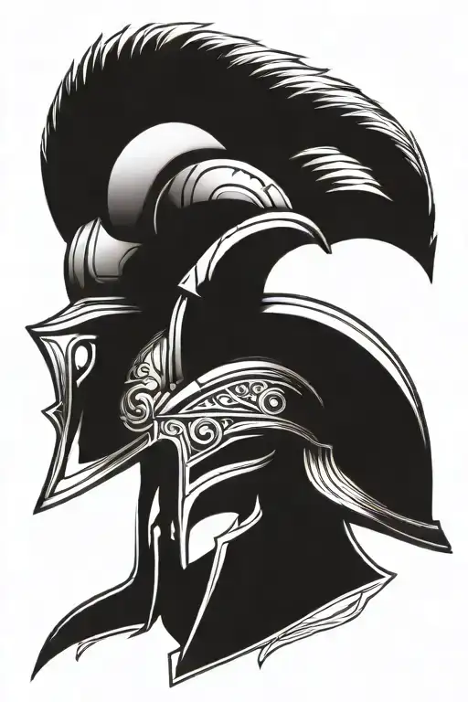 sparta helmet Aries Ares god tattoo design idea