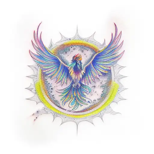 Phoenix color  tattoo design idea