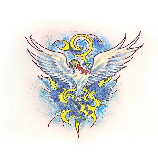 Dopetattoo 6 Sheets Temporary Tattoos Phoenix Bird Watercolor India | Ubuy