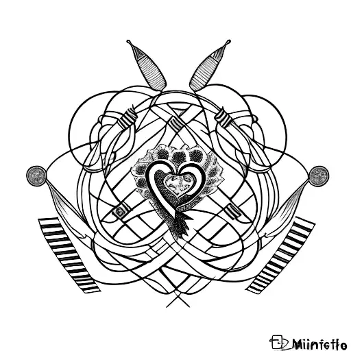 A creative composition featuring a turkey feather intertwined with religious symbols, reflecting my passion for teaching and faith, in memory of my dad tattoo design idea