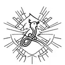 A creative composition featuring a turkey feather intertwined with religious symbols, reflecting my passion for teaching and faith, in memory of my dad tattoo design idea