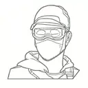 ski mask tattoo design idea