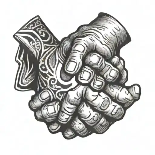 handshake symbolizing respect tattoo design idea