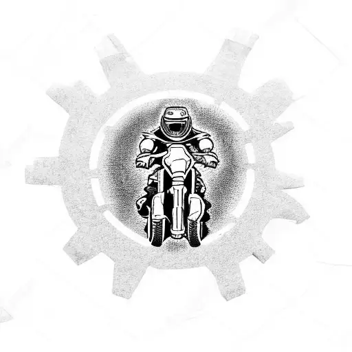 Dirt bike, gears tattoo design idea