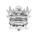 toyota 4runner, dogs, dirt bike tattoo design idea