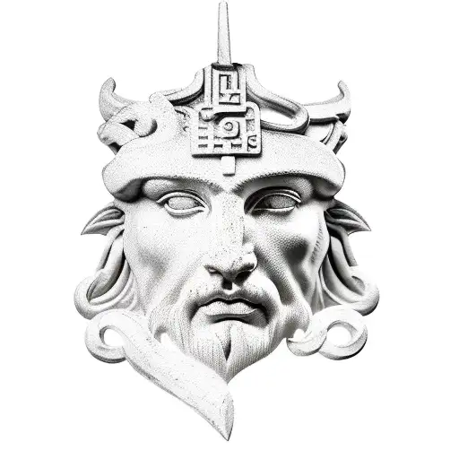 classic Greek mythological warrior god tattoo design idea