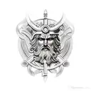 classic Greek mythological warrior god tattoo design idea