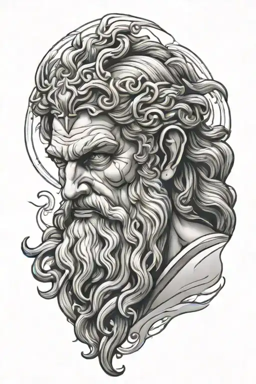 zeus god tattoo design idea