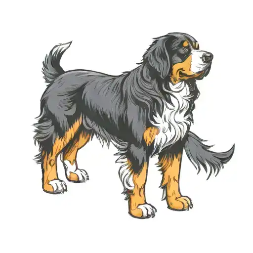 Bernese mountain dog tattoo design idea