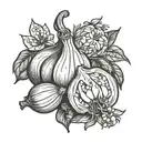 garlic, onion, lemon, salt and pepper tattoo design idea