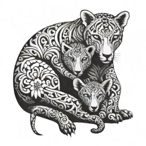 mother and son tattoo design idea