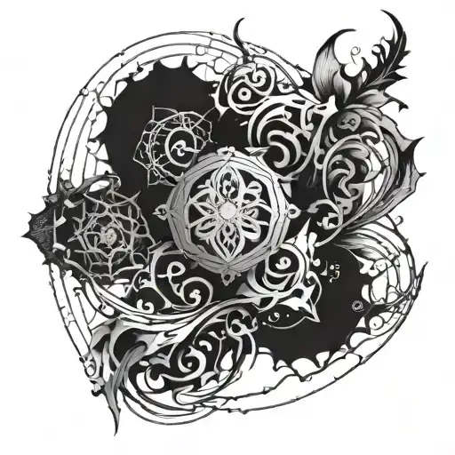gothic abstract tattoo design idea