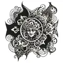 gothic abstract tattoo design idea