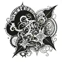 gothic abstract tattoo design idea