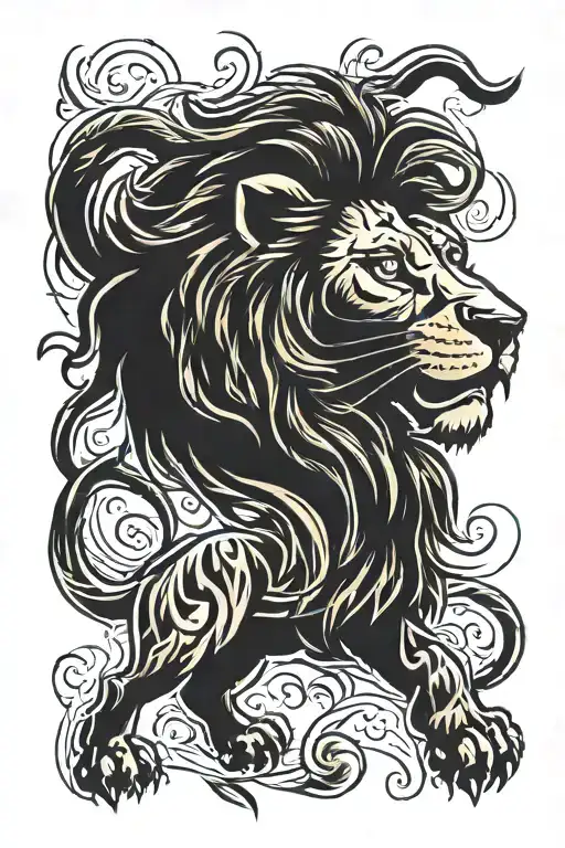 lion and galatasaray tattoo design idea