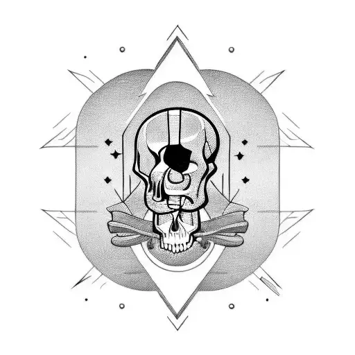 Electric guitar with a skull tattoo design idea
